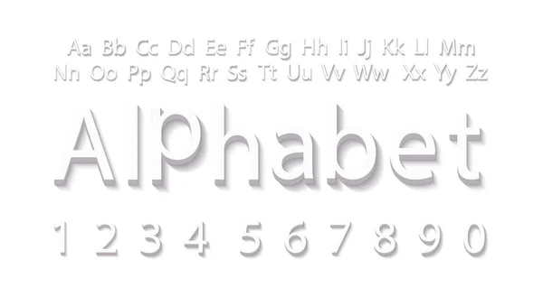 3D шаблон алфавита. Объёмно-белый алфавит — стоковый вектор