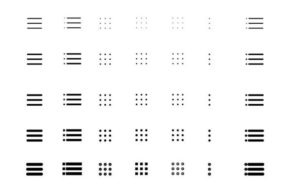 Establecer Icono Menú Diferentes Variaciones Grosor Carrera Vector Eps10 — Archivo Imágenes Vectoriales