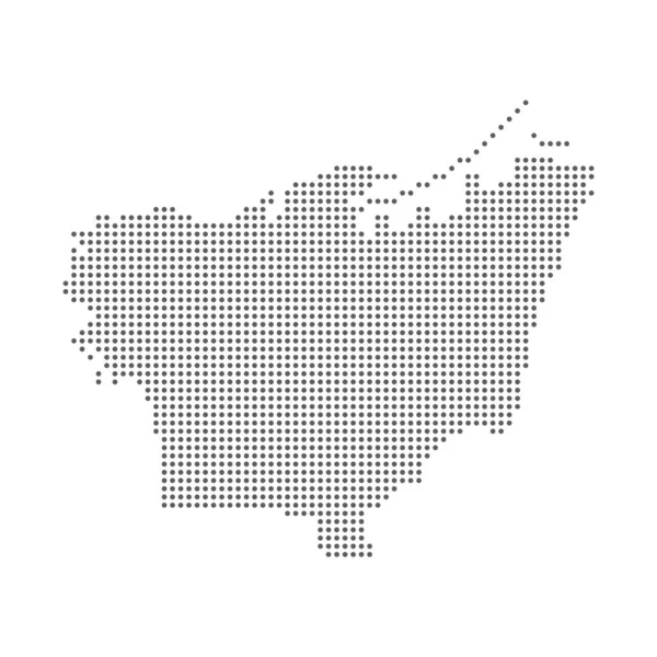 レバノンベイルートは、ポルカドット粒子地図を半分に点在させた。白い背景に孤立したドット絵. — ストックベクタ