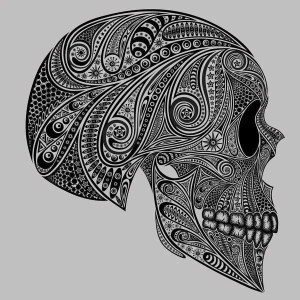 Crâne Humain Vecteur Abstrait Pour Halloween 2018 — Image vectorielle
