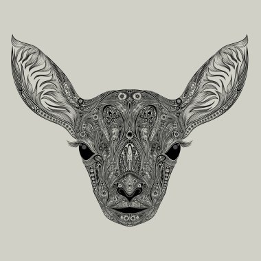 Geyik. Güzel vektör hayvan desenleri ve iri gözlü