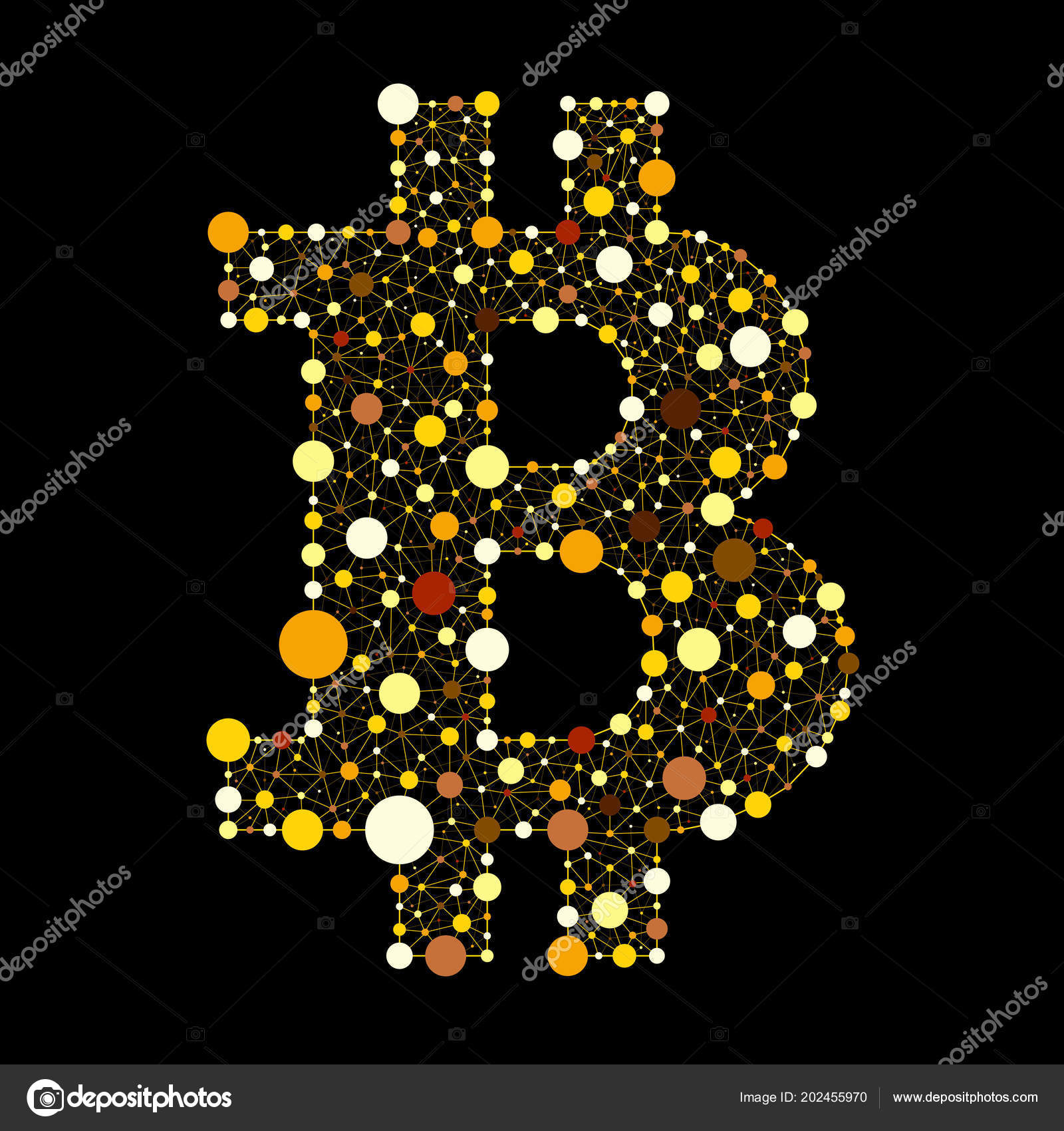Crypto Currency Gold Bitcoin Vector Version Logo Black Background Stock Vector C Shtefan Ruslan Gmail Com 202455970