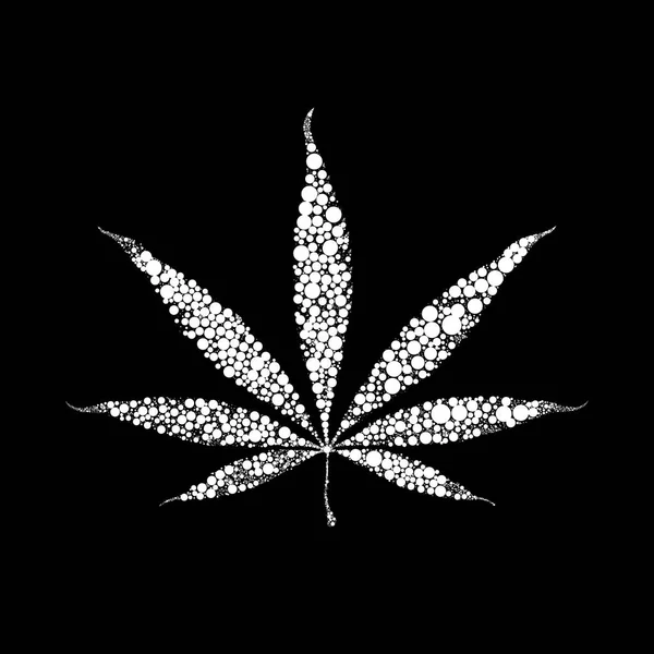 Vektor Marihuana Blatt Abstrakte Silhouette Von Kreisen — Stockvektor