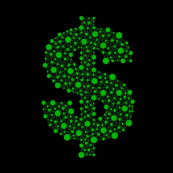 Geld Vector Abstracte Dollar Met Neon Gloed — Stockvector