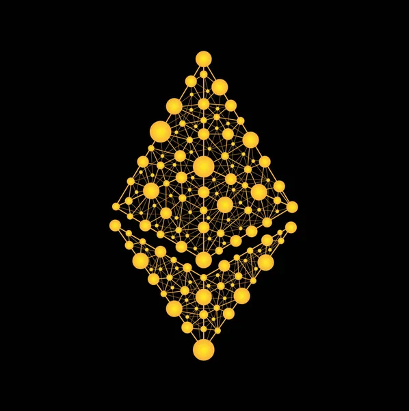 Ethereum Krypto Valuta Gyllene Vektor Symbol För Webben — Stock vektor