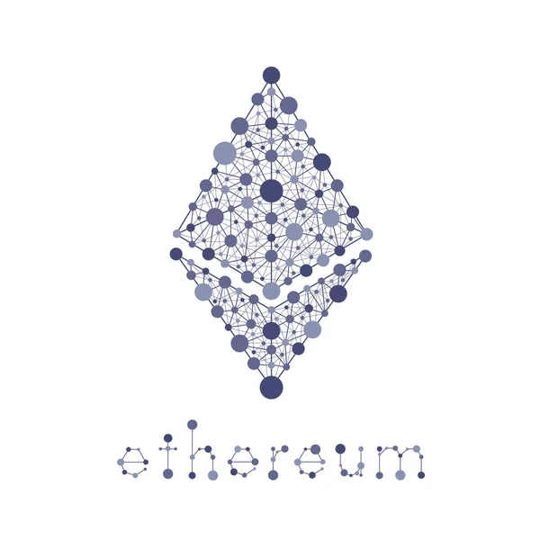 Ethereum Krypto Valuta Lila Vektor Symbol Från Webben — Stock vektor