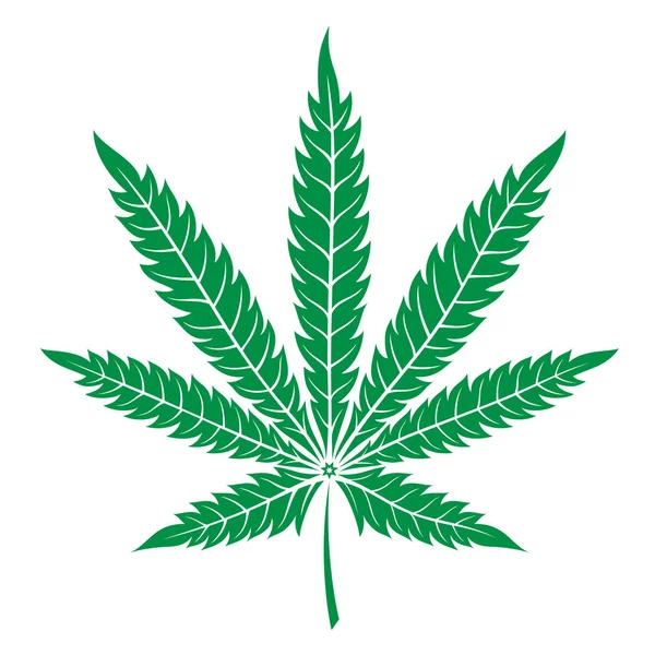 Vector Pictogram Van Groene Blad Van Marihuana — Stockvector