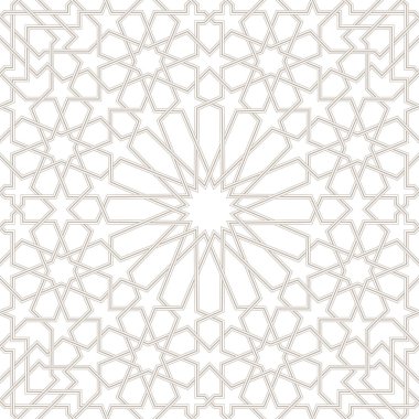 Fas sorunsuz ışık gri desen, geleneksel Arapça İslami Duvar kağıdı, geometrik mirası tasarım, illüstrasyon vektör