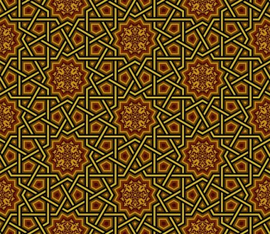 İslam, altın ve siyah duvar kağıdı model, vektör çizim, tebrik ve davet arka plan