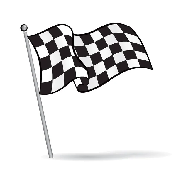 Damalı siyah ve desen, motor sporları öğesi, vektör çizim yarış beyaz ile dalgalanan bayrak
