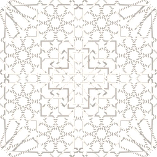 Marokko Naadloze Licht Grijs Patroon Traditionele Arabisch Islamitische Wallpaper Geometrische — Stockvector