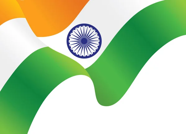 Фон Размахивания Флагом Индии Обои Дню Независимости Векторная Иллюстрация — стоковый вектор