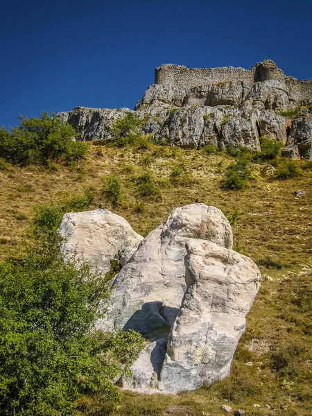 Bild Der Ruinen Der Burg Von Atiensa Castilla Mancha Spanien — Stockfoto