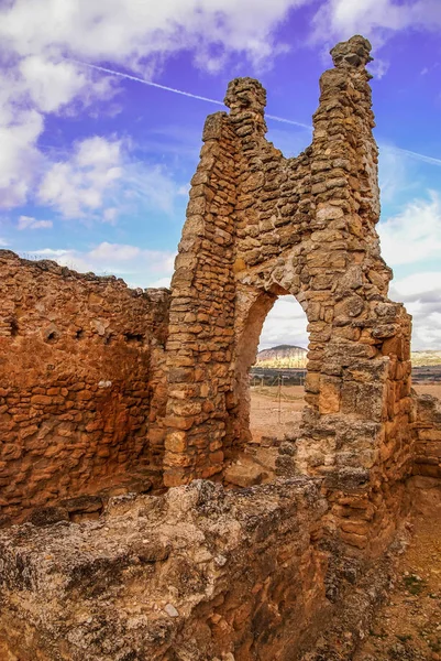 Bilden Ruinerna Medeltida Kyrka Recopolis Spanien — Stockfoto