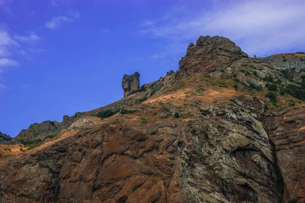 Deniz Manzarası Koktebel Yakınındaki Görüntü Dağ Crimea Karadağ Ile — Stok fotoğraf