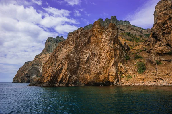 Imagen Seascape Cerca Koktebel Con Montaña Karadag Crimea — Foto de Stock