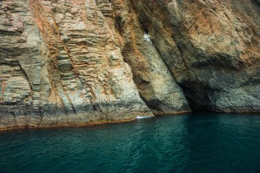Deniz manzarası Koktebel yakınındaki görüntü dağ Crimea'da Karadağ ile