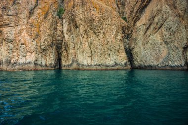 Deniz manzarası Koktebel yakınındaki görüntü dağ Crimea'da Karadağ ile