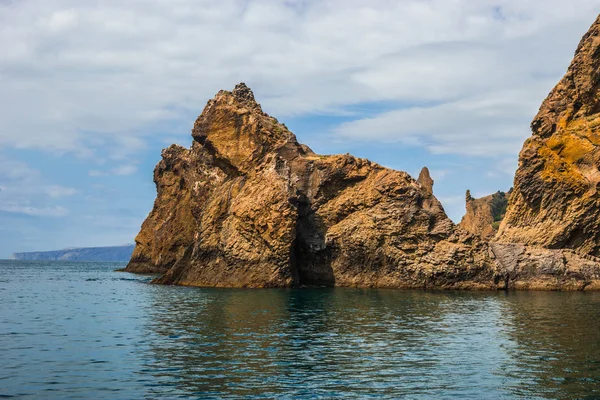 Deniz Manzarası Koktebel Yakınındaki Görüntü Dağ Crimea Karadağ Ile — Stok fotoğraf
