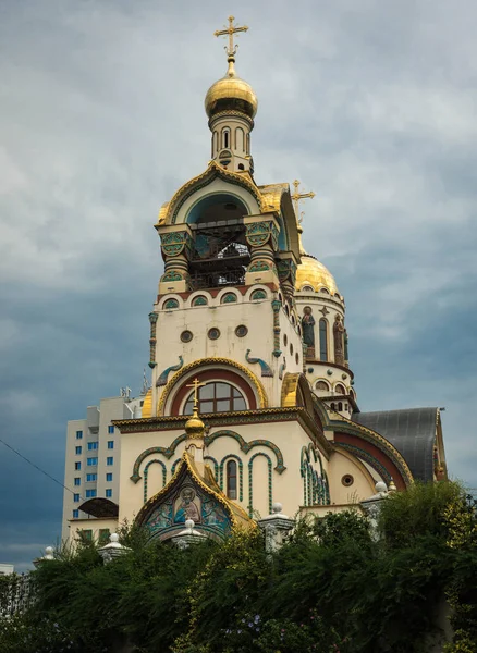 Temple Saint Vladimir Equal Apostolique Sur Rue Vinogradnaya Sotchi Russie — Photo