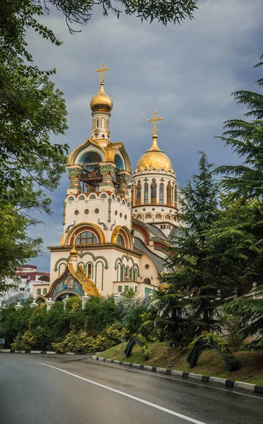 Tempel Vladimir Equal Till Apostolic Gatan Vinogradnaya Sochi Ryssland — Stockfoto