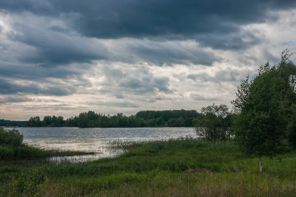 Bellissimo Paesaggio Della Cintura Centrale Della Russia Con Lago Valdai — Foto Stock