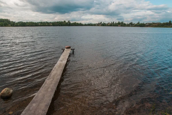 Bela Paisagem Cinturão Médio Rússia Com Lago Valdai — Fotografia de Stock