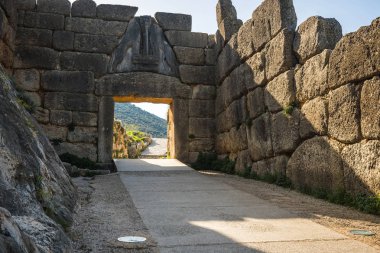 Mycenae Yunanistan Peloponnese üzerinde Antik Yunan yapıların kalıntıları