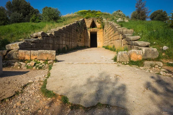 Ruinen Des Antiken Griechischen Grabes Mykene Auf Dem Peloponnes Griechenland — Stockfoto