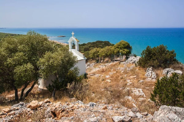 Hermoso Paisaje Con Mar Kalogria Peloponeso Grecia —  Fotos de Stock