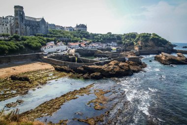 Görüntü güzel bir deniz manzarası, Biarritz, Fransa