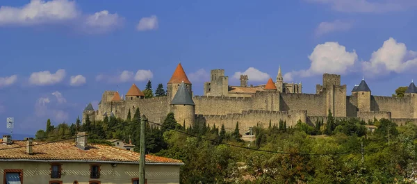 Obraz Średniowiecznego Miasta Carcassonne Południowej Francji — Zdjęcie stockowe