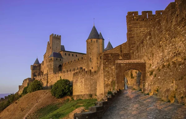 Obrázek Středověkého Města Carcassonne Jižní Francie — Stock fotografie