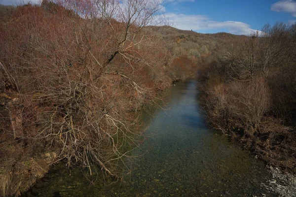 Mooie Herfst Landschap Met Rivier Zagorohoria Griekenland — Stockfoto