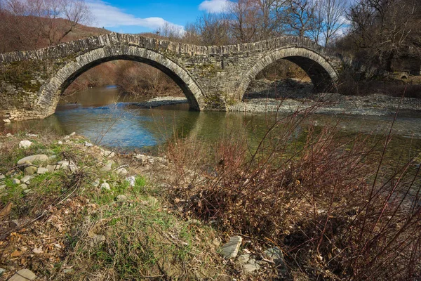 Obraz Snone Starożytny Most Nad Rzeką Zagorohoria Grecja — Zdjęcie stockowe