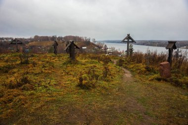 Görüntü Mount göktepe Ples, Ivanovo region, Rusya Federasyonu içinde üzerinde eski Rus Mezarlığı