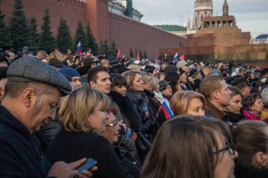 Moskova, Rusya - Kasım 07,2018: askeri geçit töreni kırmızı kare üzerinde kişi 1941 yılında düzenlenen hisorical geçit töreni için adanmış. Genel olay.