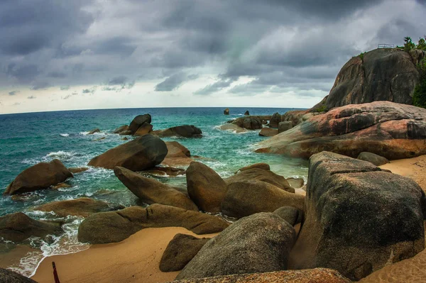 Hermoso Paisaje Marino Con Rocas Playa Lamai Isla Samui Tailandia — Foto de Stock