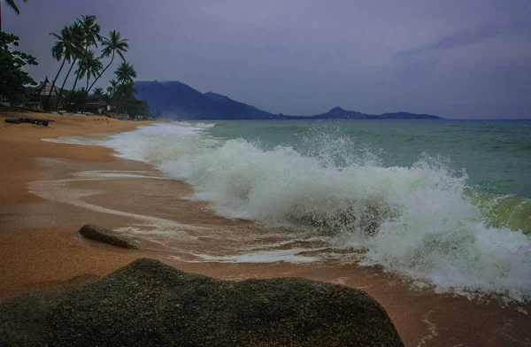 Prachtig Zeegezicht Met Stenen Lamai Strand Samui Eiland Thailand — Stockfoto