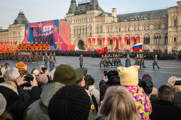 Moskou November 2018 Militaire Parade Gewijd Aan Historische Parade Gehouden — Stockfoto