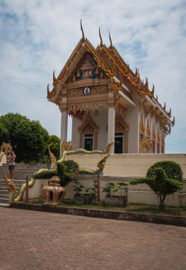 Koh Samui, Tayland - 26 Mart 2012: Surat Thani Tayland Koh Samui Wat Plai Laem Tapınağı