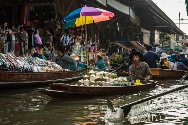 Bangkok Thailand Januar 2011 Damnoen Saduak Schwimmender Markt Berühmte Attraktion — Stockfoto