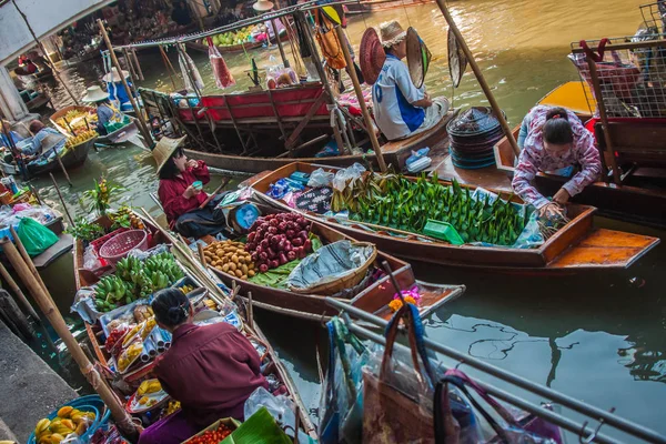 Bangkok Thailand Januar 2011 Damnoen Saduak Schwimmender Markt Berühmte Attraktion — Stockfoto