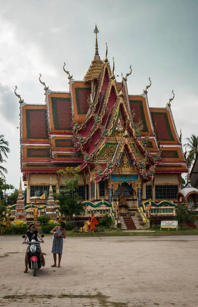 Koh Samui Thajsko Března 2012 Wat Plai Laem Chrámu Ostrově — Stock fotografie