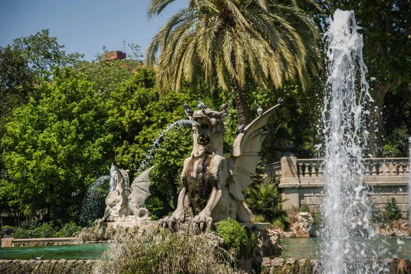 Cascada Fontána Parku Ciudadela Barceloně Španělsku — Stock fotografie