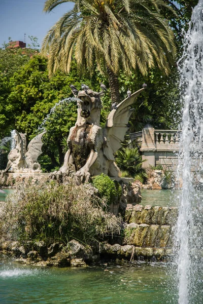 Fuente Cascada Parque Ciudadela Barcelona España — Foto de Stock