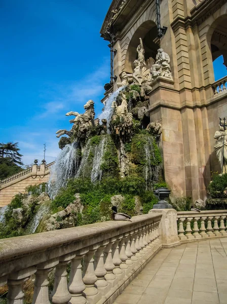 Fontana Cascada Nel Parco Ciudadela Barcellona Spagna — Foto Stock