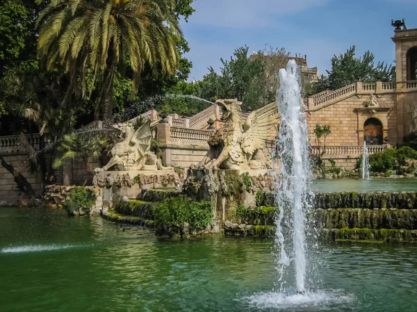 Cascada Fontána Parku Ciudadela Barceloně Španělsku — Stock fotografie