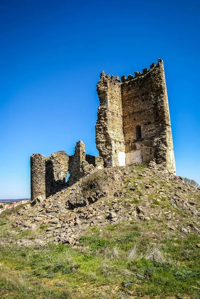 Afbeelding Van Ruïnes Van Een Kasteel Tejeda Segouela Salamanca Castilla — Stockfoto