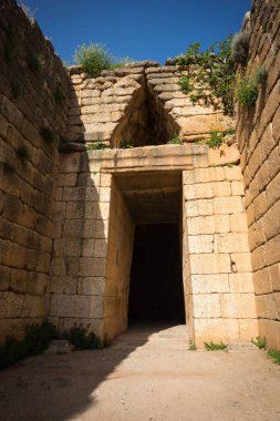 Mycenae Yunanistan Peloponnese üzerinde Antik Yunan mezar kalıntıları
